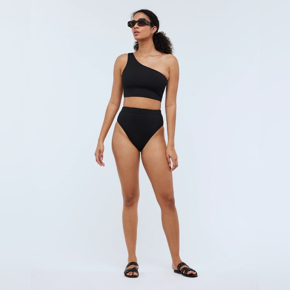 Madewell Ribbed High-Rise Bikini Bottom